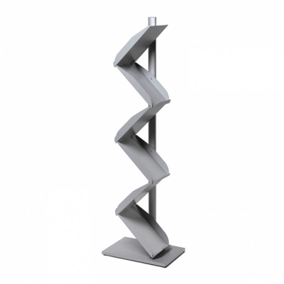 Brochurestandaard Zigzag Standard 6x A4 Zilver