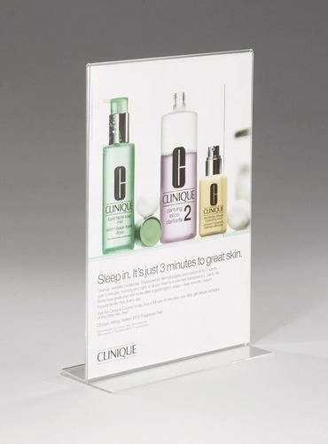 10x Vitadisplays® reclamedisplay, L-staander, presentatiestandaard DIN A5, transparant van originele PLEXIGLAS